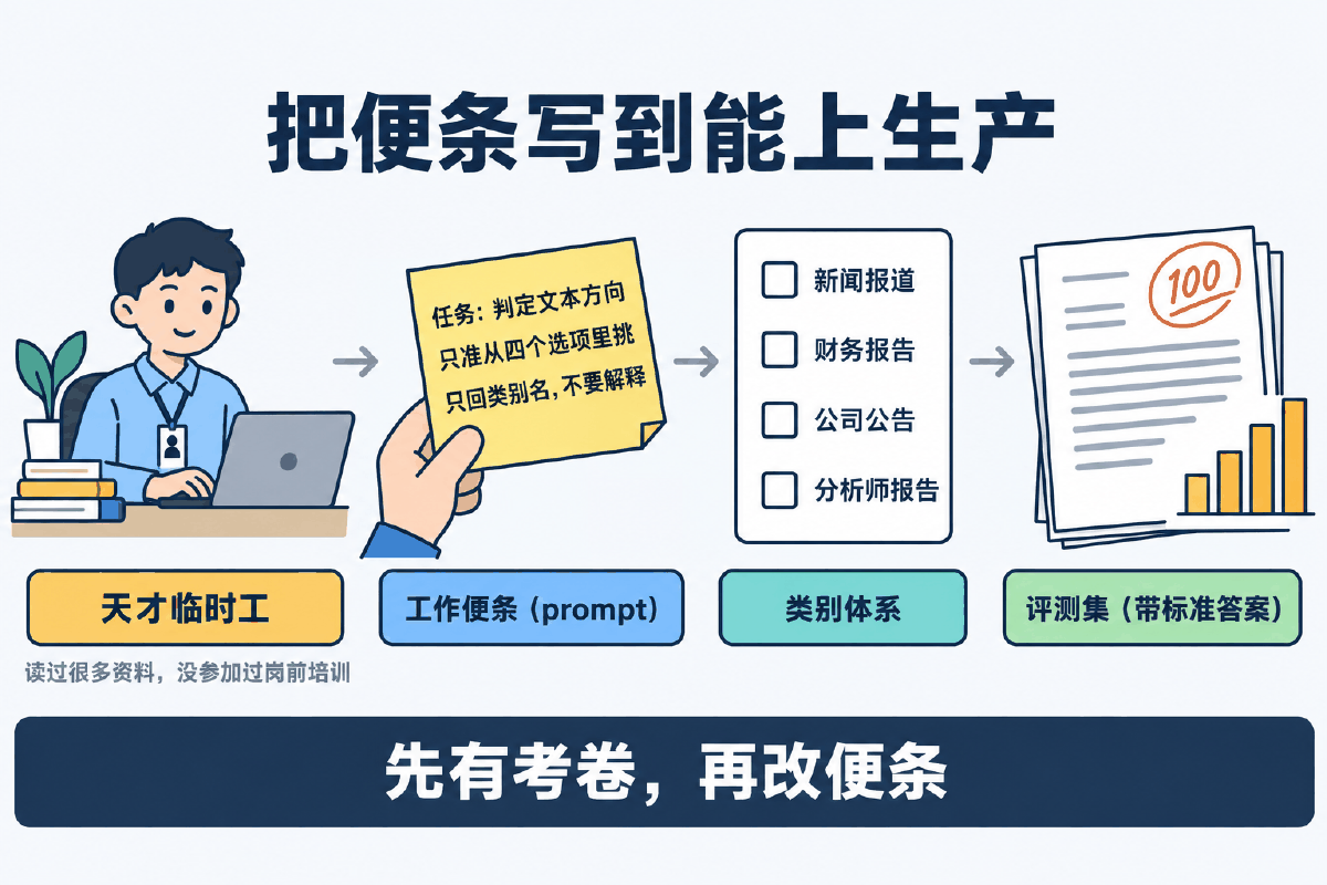 图① 30 秒看懂:天才临时工、工作便条、类别体系与评测集