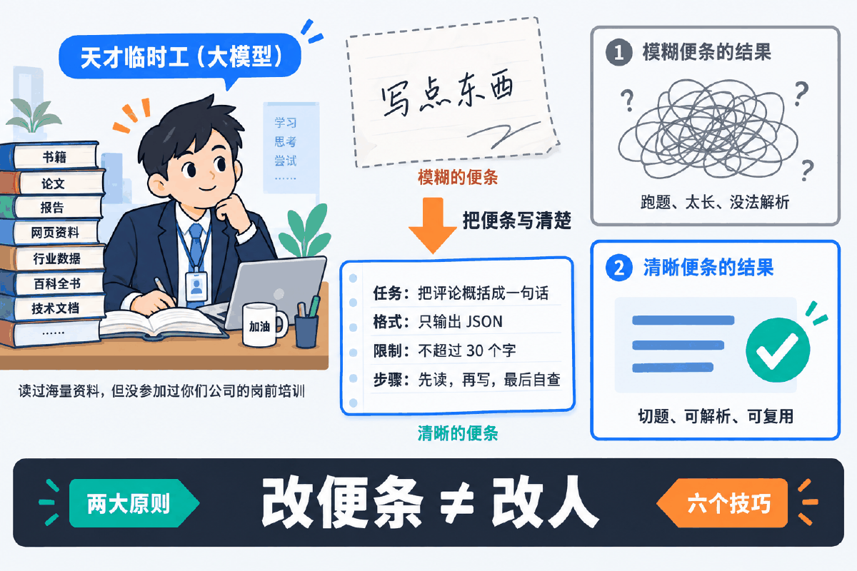 图① 30 秒看懂：模糊的便条与清晰的便条，交回来的结果差在哪