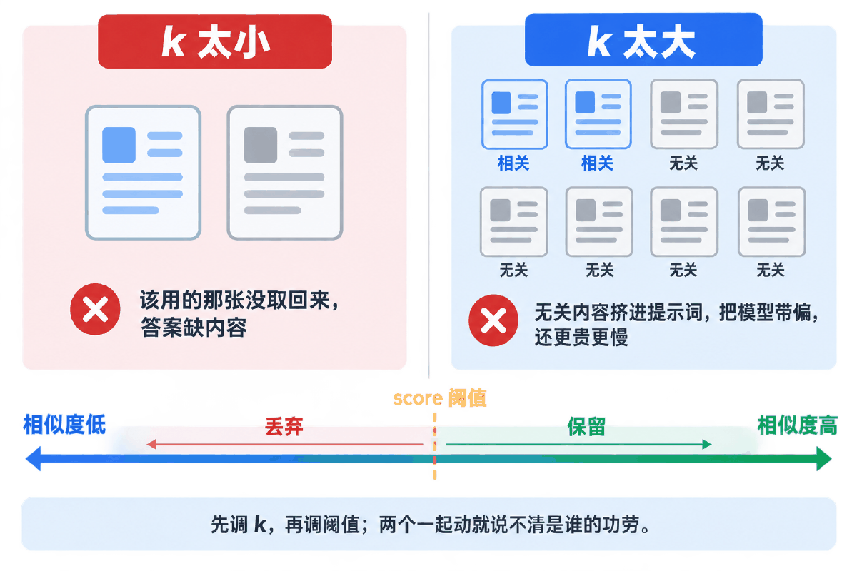 图② k 取多少、阈值卡多严